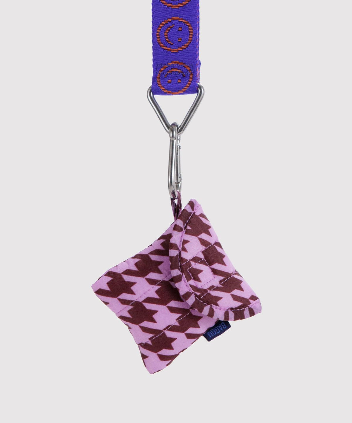 BAGGU - PUFFY Kopfhörer-Etui • Pink Houndstooth - ROSA ECK
