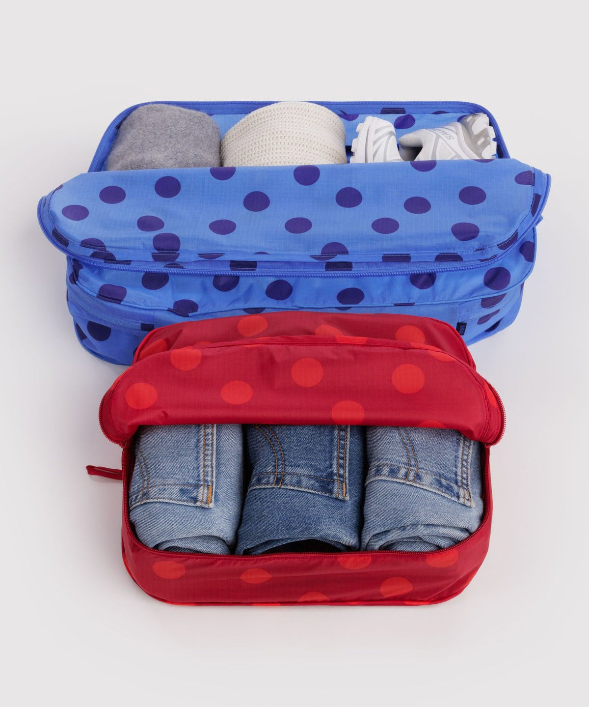 BAGGU - Reisetaschen-Organizer (2er-Set) • Polka Dot Mix - ROSA ECK