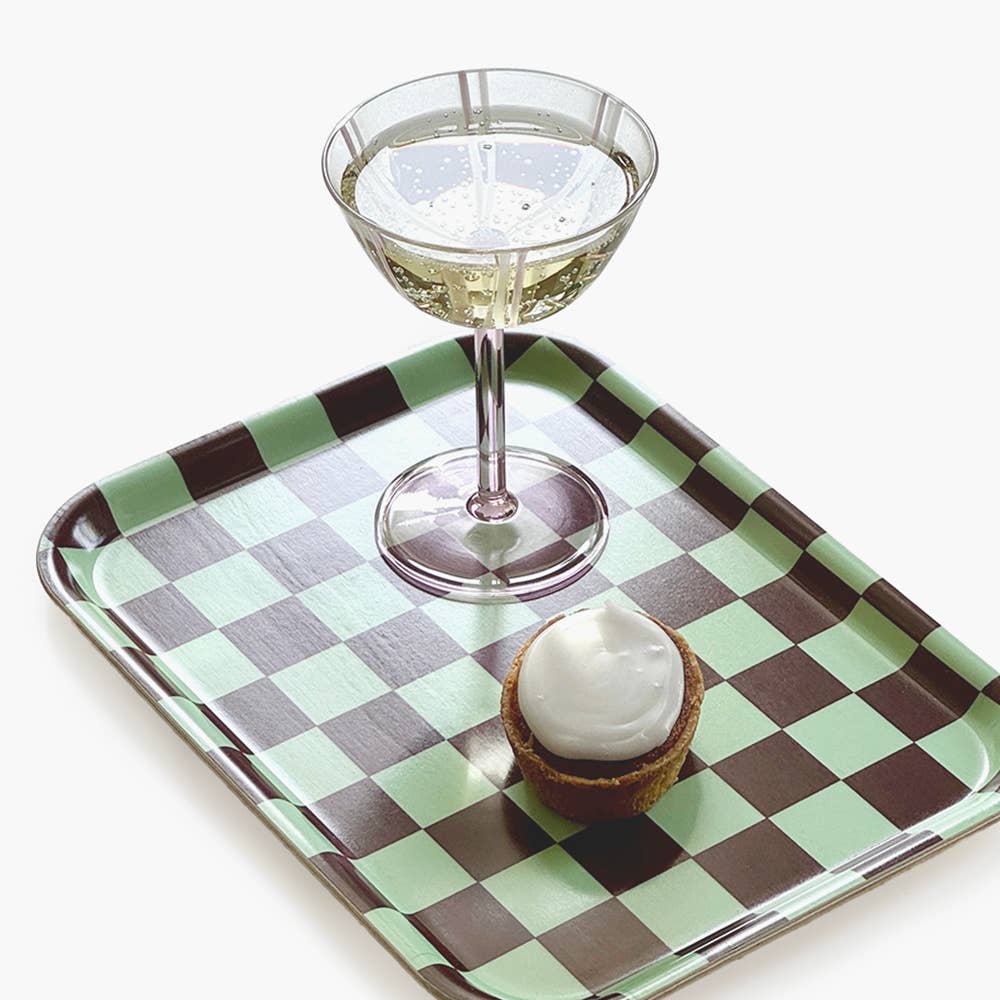BLU KAT - CHECKER Serviertablett (27 x 20 cm) • Mint/Chocolate - ROSA ECK