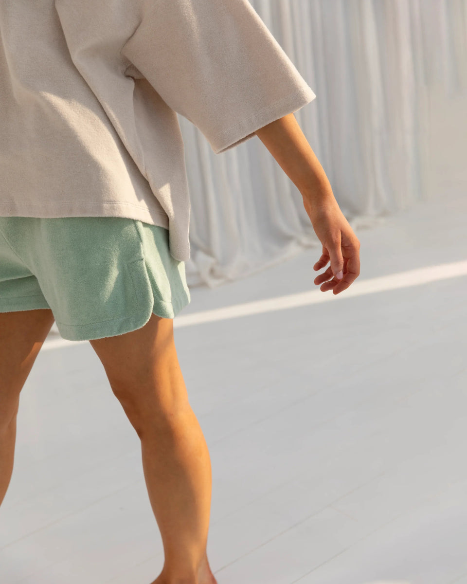 BONGUSTA - NARAM Gym Shorts • silver sage - Short - ROSA ECK Concept Store