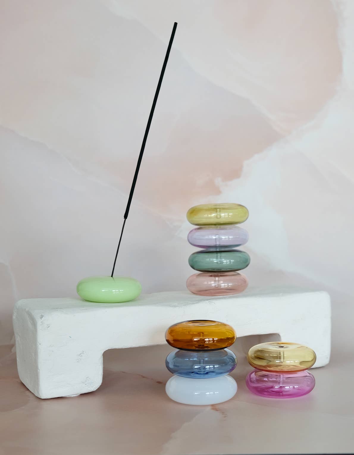 BOTANICA - BUBBLE Räucherstäbchenhalter • Amber - ROSA ECK