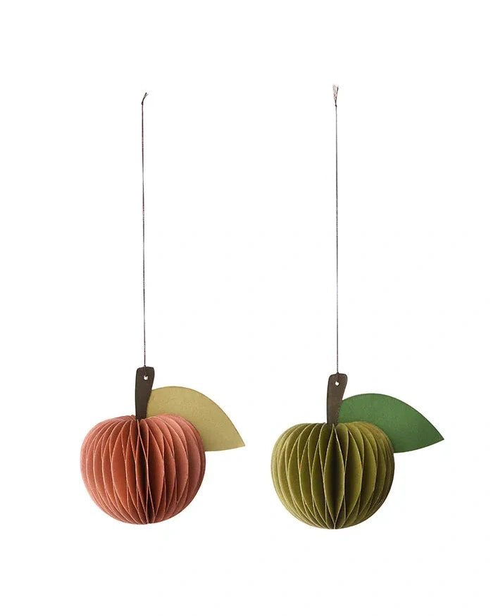 Bungalow - Papier - Ornament Apfel (2er - Set) • Ivy/Cerise - ROSA ECK
