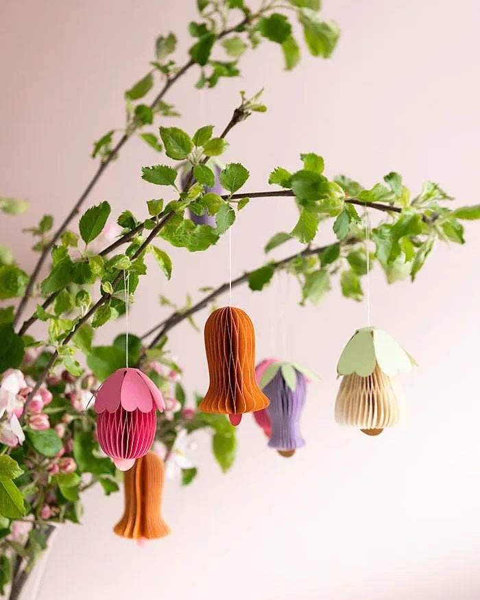 Bungalow - Papier - Ornament Blume (4er - Set) • Flamingo - ROSA ECK