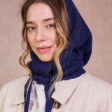 Calie Paris - Kapuzenschal • Navy Blau - ROSA ECK
