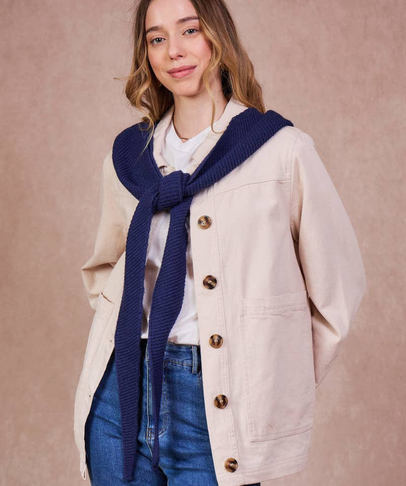 Calie Paris - Kapuzenschal • Navy Blau - ROSA ECK