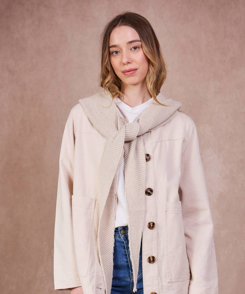 Calie Paris - Kapuzenschal • Off-White - ROSA ECK