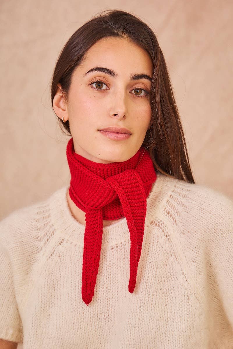 Calie Paris - Kleiner Strickschal • Fuchsia - ROSA ECK