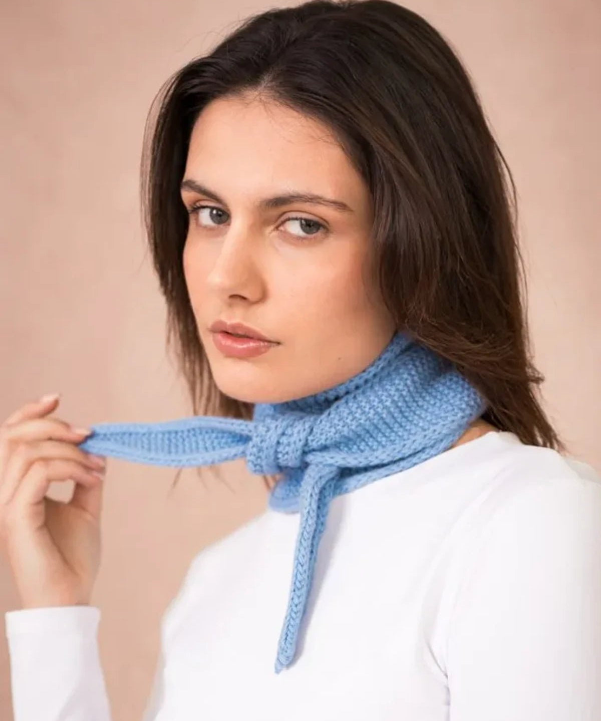 Calie Paris - Kleiner Strickschal • Hellblau - Schal - ROSA ECK