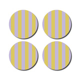 De Lange Tafel - Gestreifter Untersetzer (4er - Set) • Gelb/Lila - ROSA ECK Concept Store