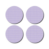 De Lange Tafel - Karierter Untersetzer (4er - Set) • Flieder/Weiss - ROSA ECK Concept Store