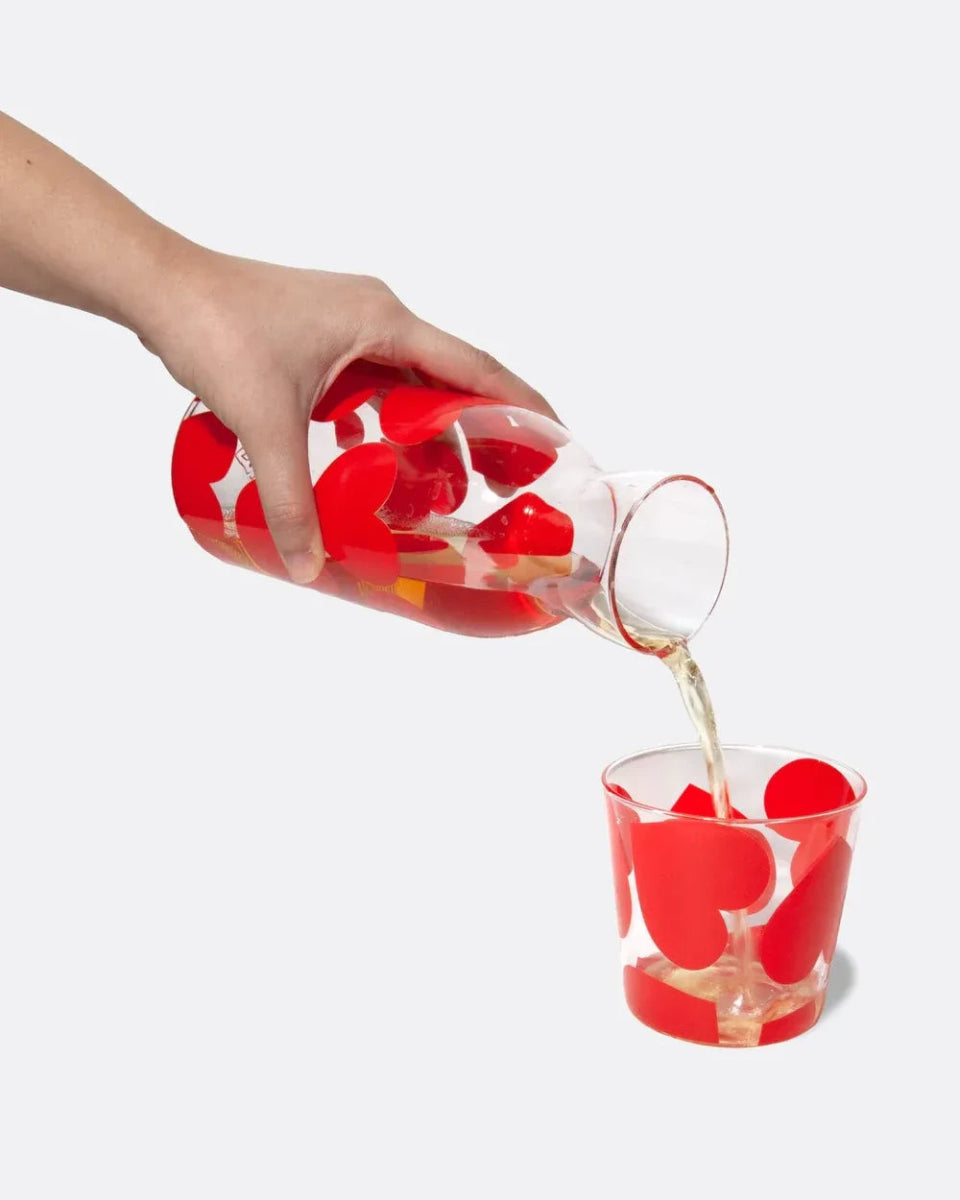 DOIY - LOVE Karaffe & Trinkglas Set mit Herzmotiv - Karaffe - ROSA ECK Concept Store