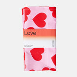 DOIY - LOVE Set mit 2 Geschirrtüchern - ROSA ECK - Herz, Rosa, Rot
