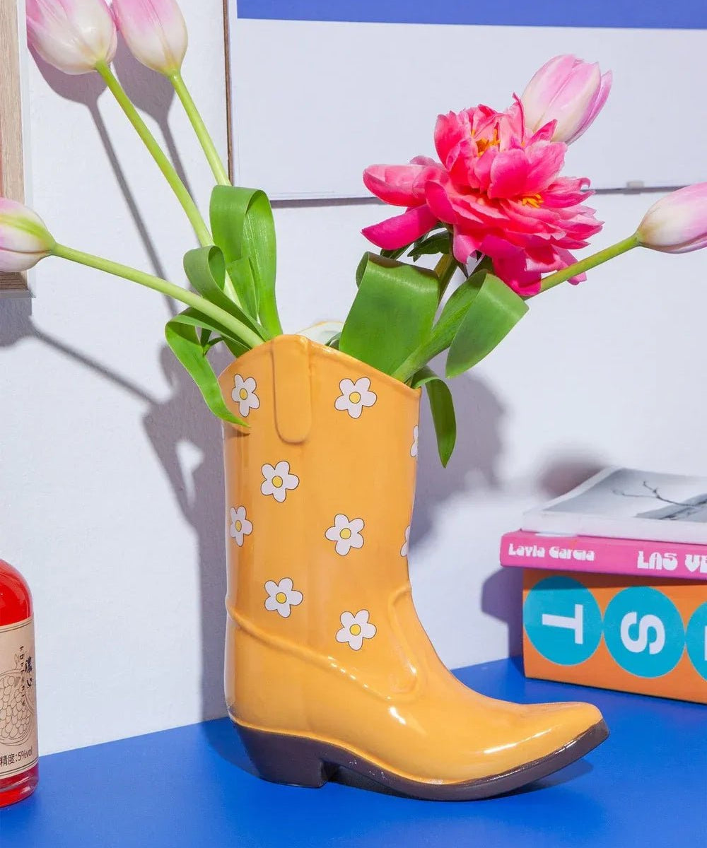 DOIY - RODEO BOOT Vase (L) • Yellow - Vase - ROSA ECK Concept Store