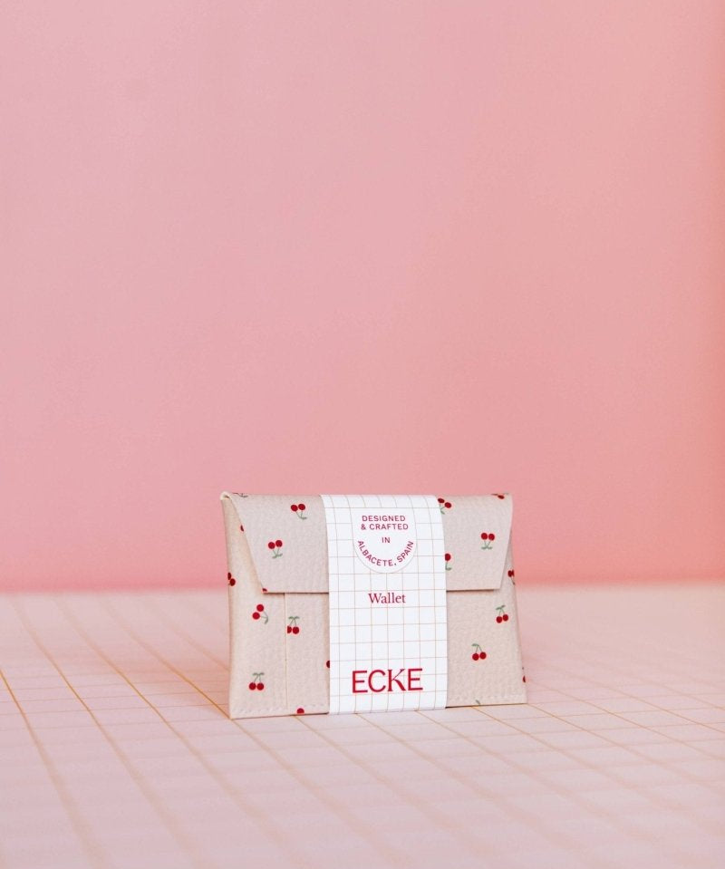 ECKE - CEREZAS Mini Geldbeutel | Klick | Kirschen Sandweiß - ROSA ECK - Kirschen, Nude,