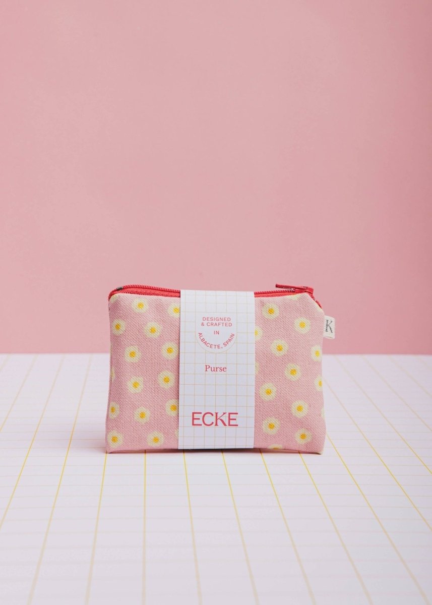 ECKE - HUEVOS Mini Geldbeutel | Zipp | Spiegeleier Rosa - ROSA ECK - Eier, Pink, Rosa