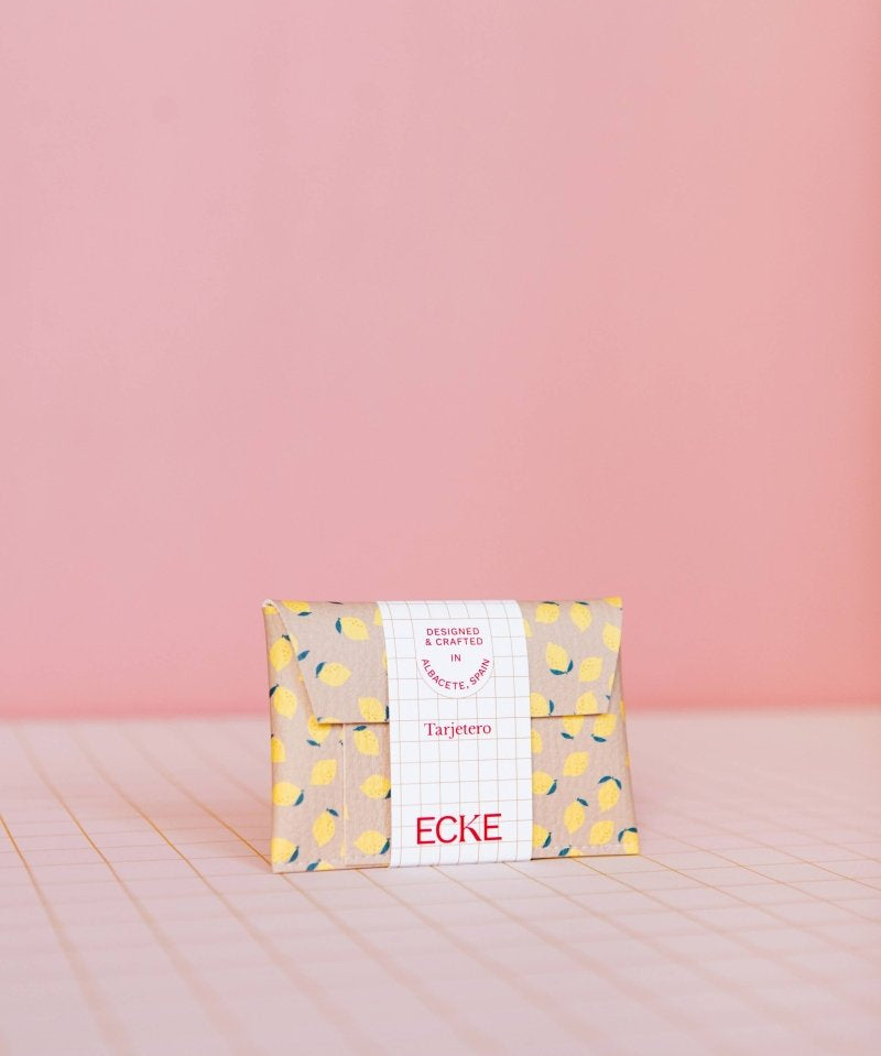 ECKE - LIMONES Mini - Geldbeutel | Klick | Zitronen Beige - ROSA ECK - Rosa, Zitrone,