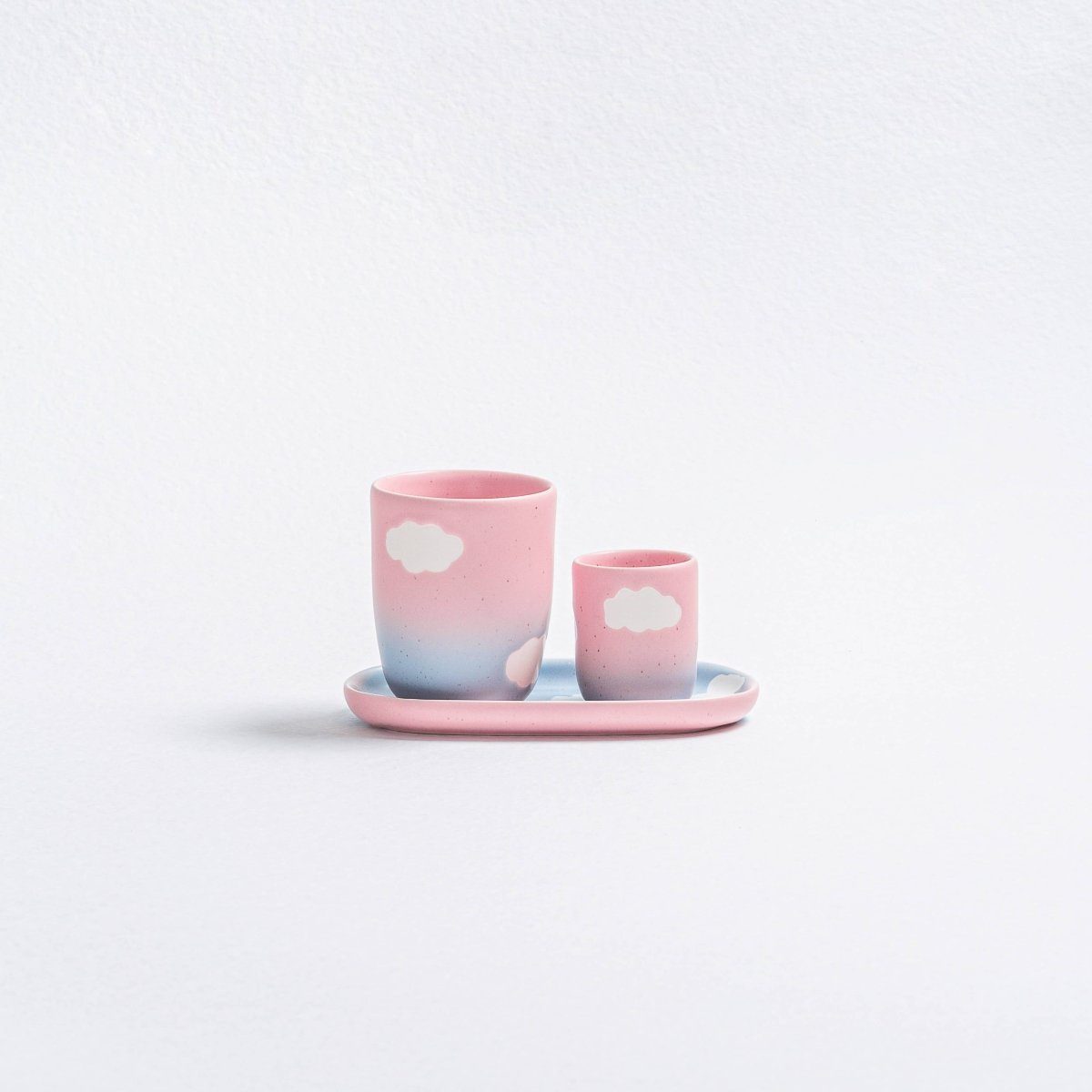 Egg Back Home - CLOUD SUNSET Espressotasse Rosa Blau - ROSA ECK - Blau, Rosa,