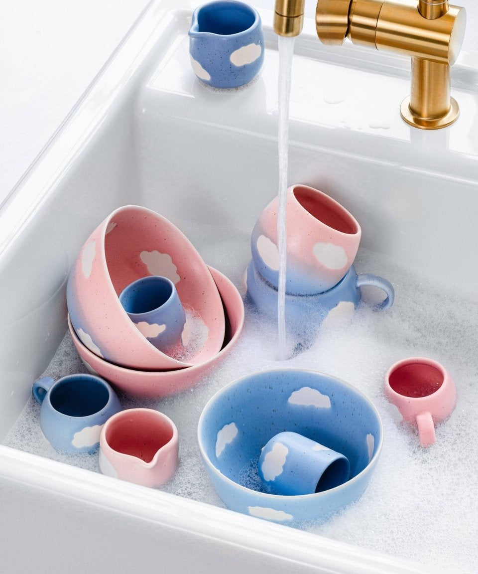 Egg Back Home - CLOUD SUNSET Espressotasse Rosa Blau - ROSA ECK - Blau, Rosa,