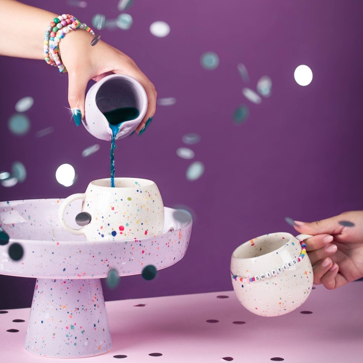 Egg Back Home - NEW PARTY Tasse (250 ml) Weiß - ROSA ECK - Weiß, ,