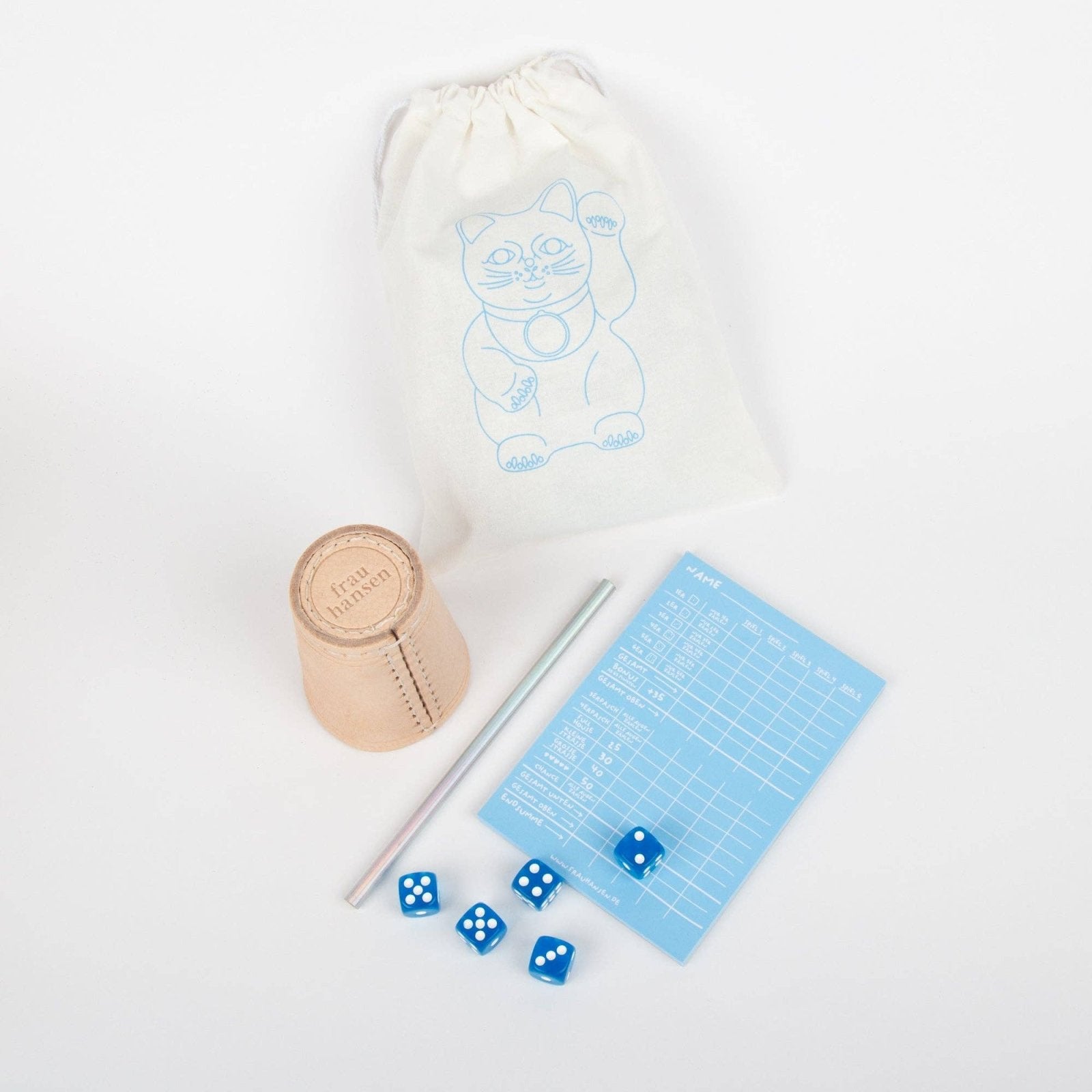 Frau Hansen - Würfelspiel mit Spielblock • Blau - Spiel - ROSA ECK