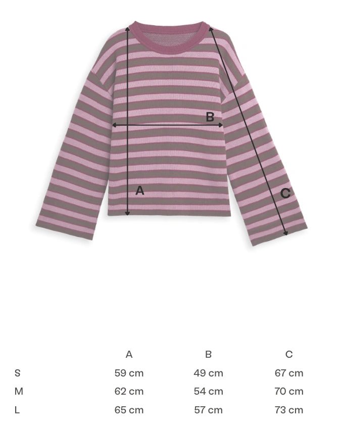 Happymess - Pullover aus Bio - Baumwolle • berry stripes - Pullover - ROSA ECK