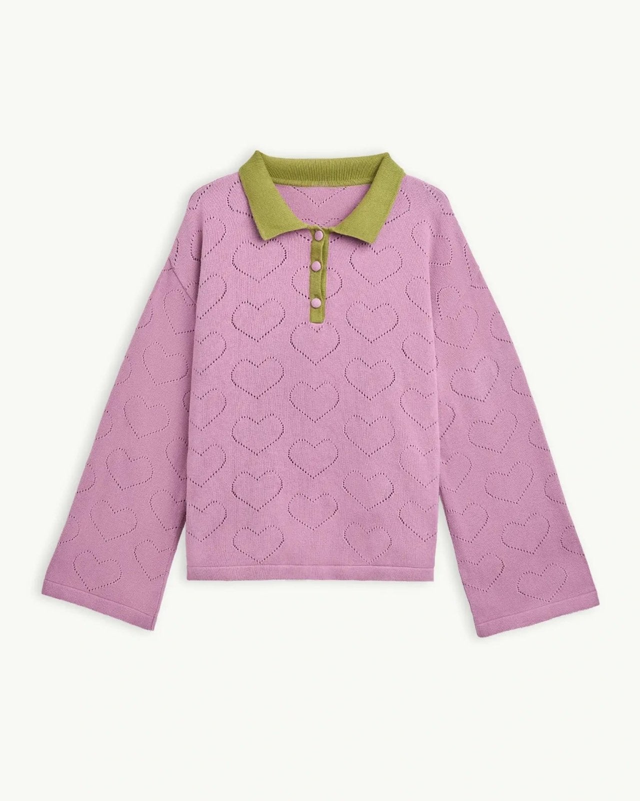 Happymess - Pullover aus Bio - Baumwolle • blush hearts - Pullover - ROSA ECK