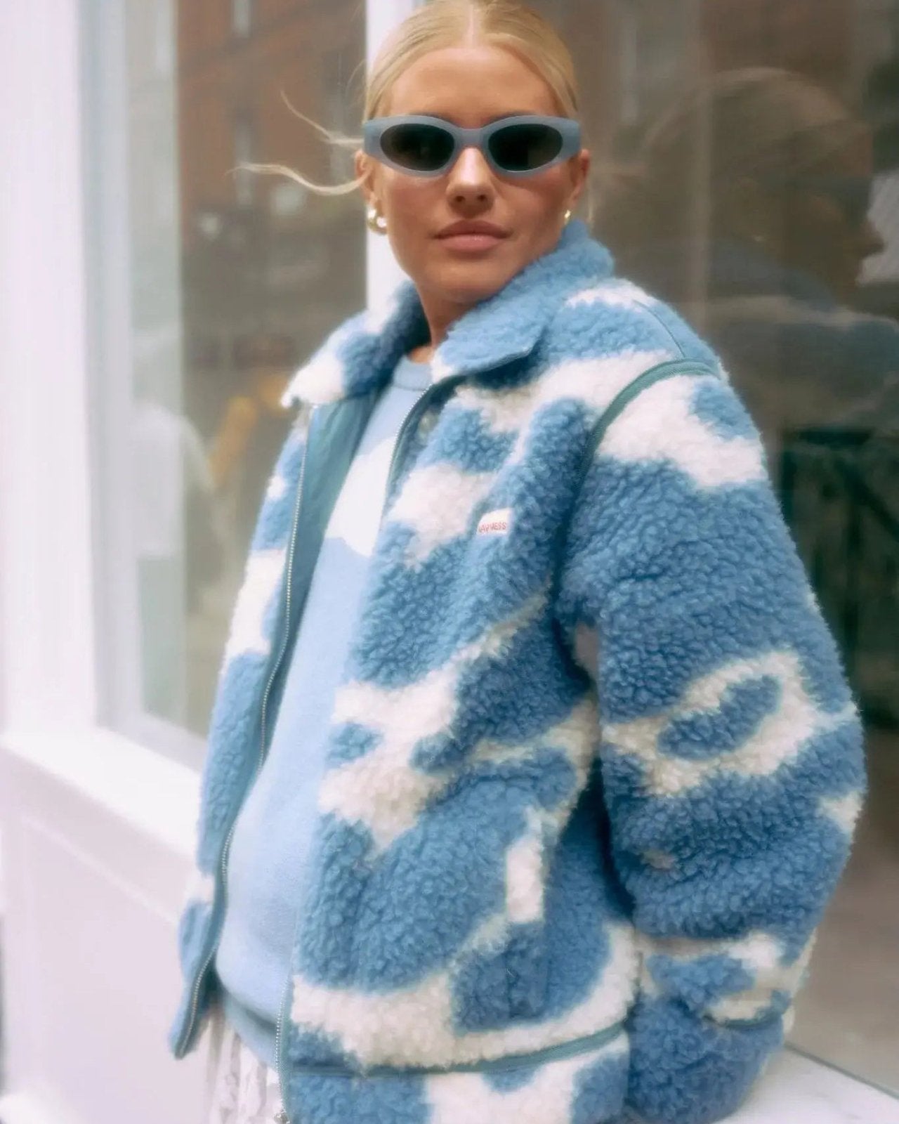Happymess - Wolljacke aus Merinowolle • blue cow - Jacke - ROSA ECK