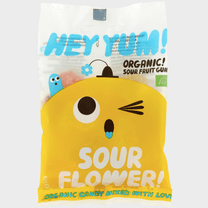 HEY YUM! - SOUR FLOWER Bio - Fruchtgummis – sauer (50 g) - ROSA ECK