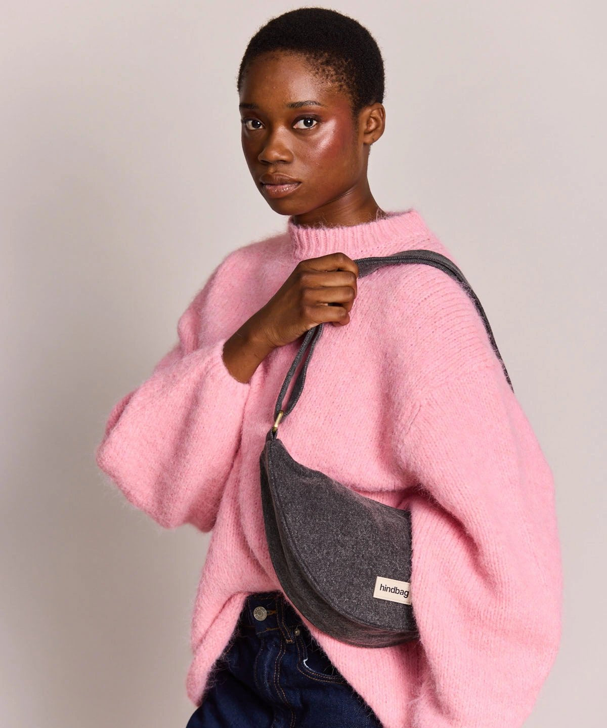 Hindbag - ANDREA Umhängetasche • Denim Dunkelgrau - ROSA ECK