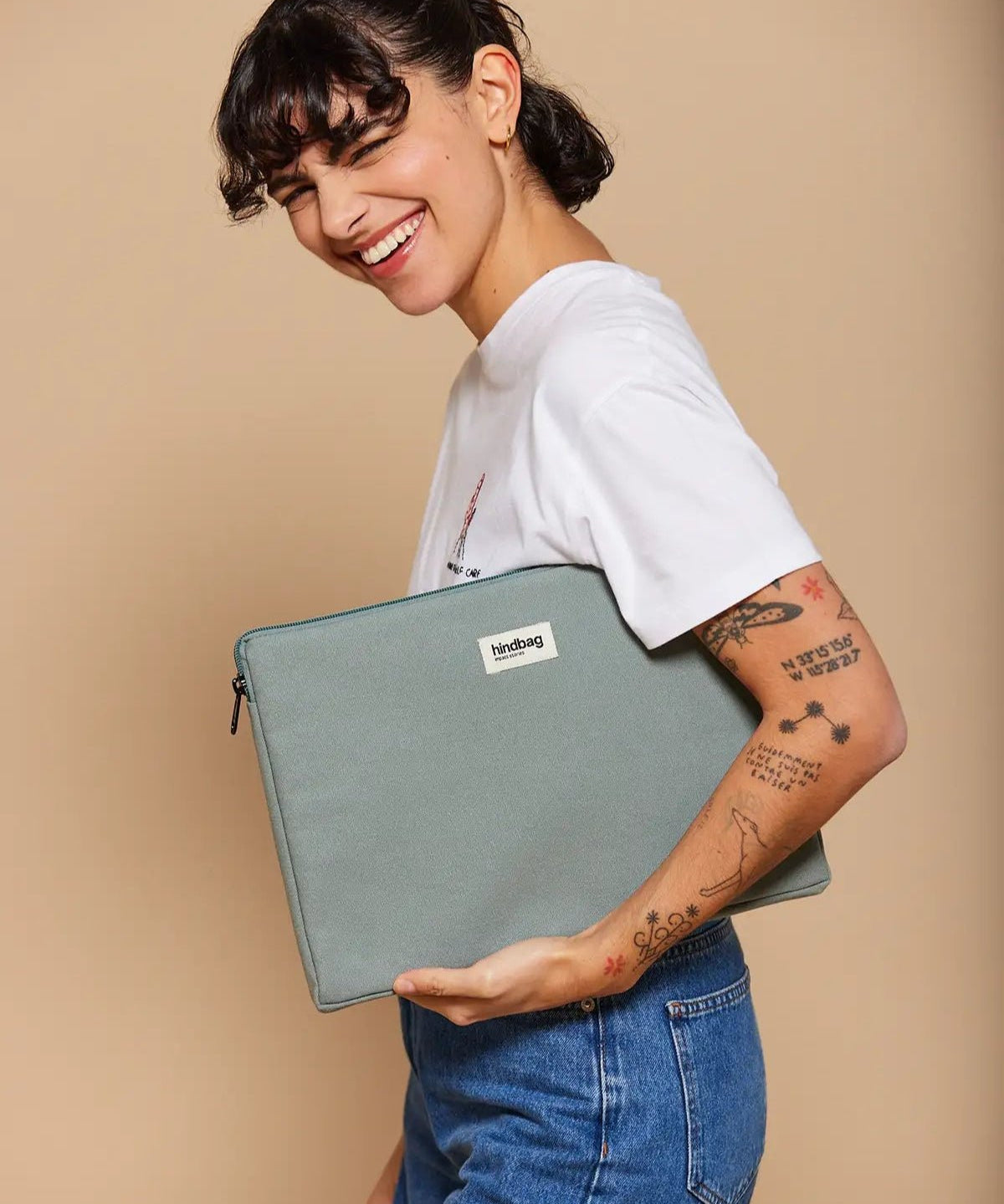 Hindbag - AVA Laptoptasche S (13 Zoll) | Sage - Laptoptasche - ROSA ECK - Grün, Sauge,