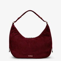 Hindbag - BIANCA Schultertasche • Cord Bordeauxrot - ROSA ECK