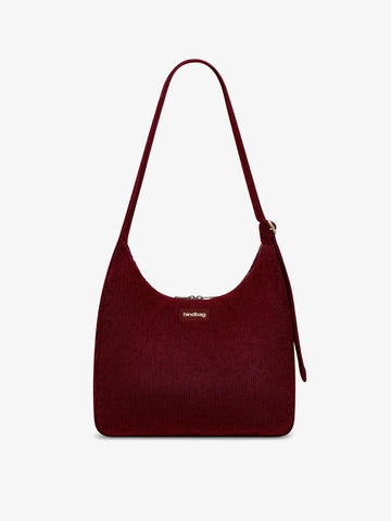 Hindbag - CLAIRE Hobo-Tasche • Cord Bordeauxrot - ROSA ECK