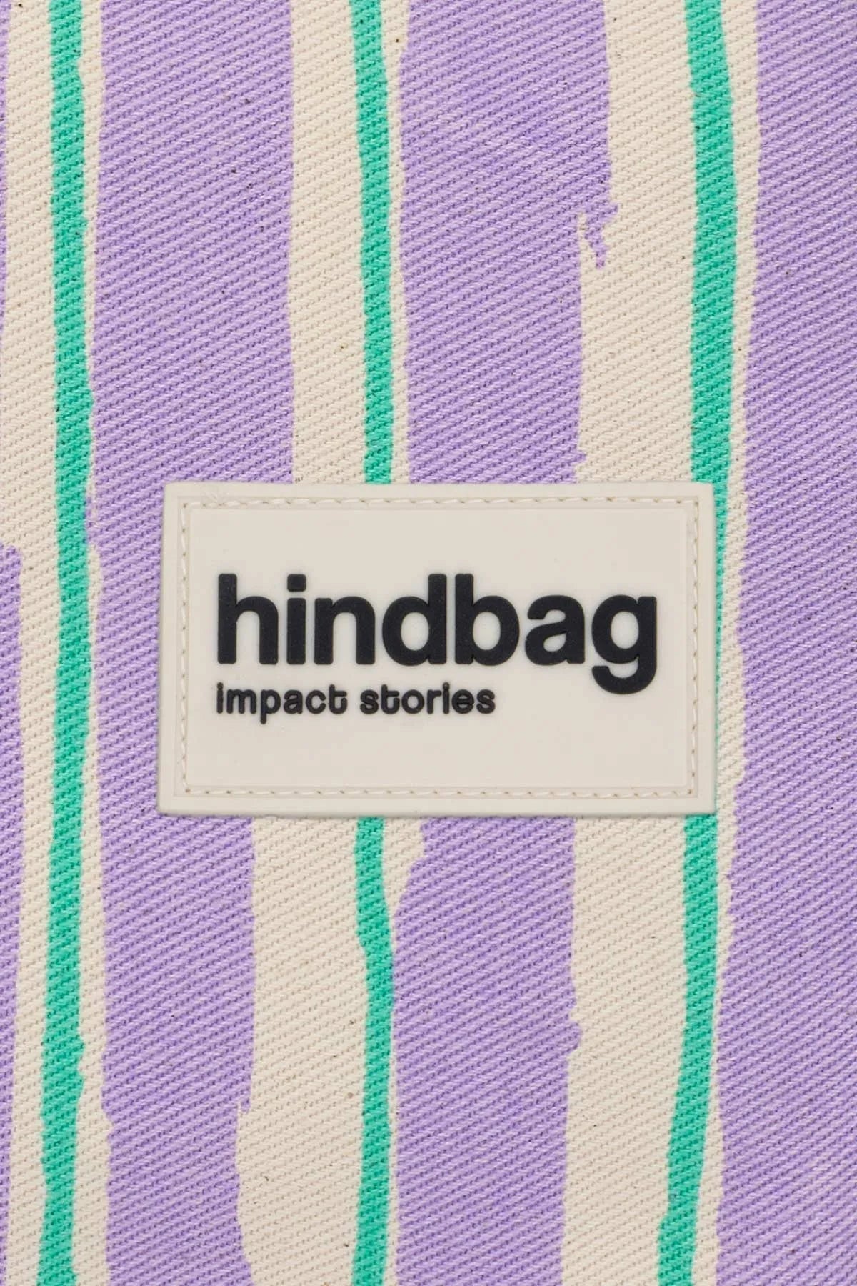 Hindbag - CLAUDE Einkaufstasche • Breite Streifen Violet/Grün - ROSA ECK