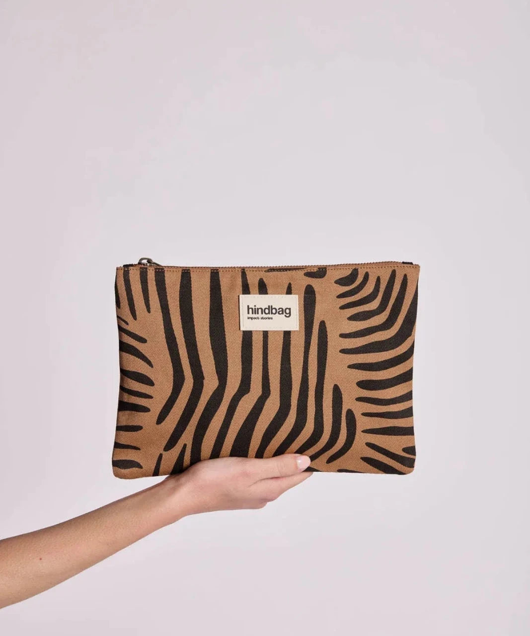 Hindbag - EMA Etuis/Mäppchen • Zebra Zimt - Beutel - ROSA ECK