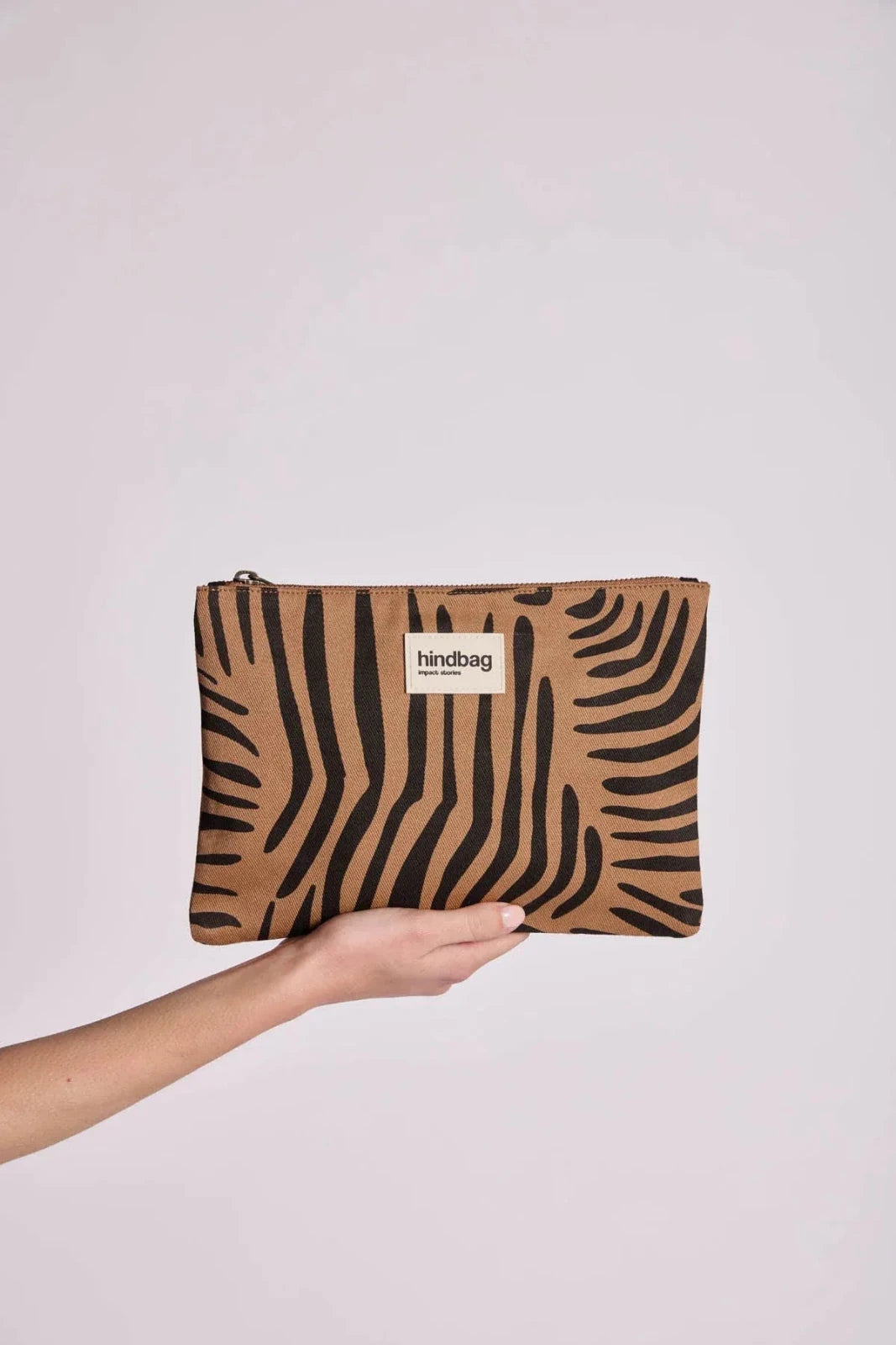 Hindbag - EMA Etuis/Mäppchen • Zebra Zimt - Beutel - ROSA ECK