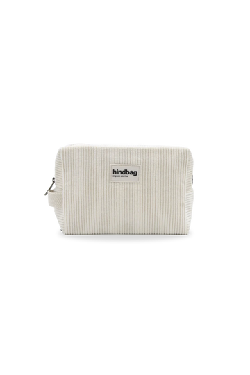 Hindbag - LEON Kulturbeutel | Velours Cord Beige - ROSA ECK - Weiß, ,