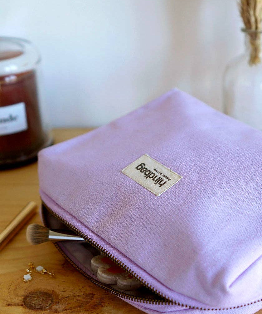 Hindbag - LEON Kulturbeutel/Kosmetiktasche Flieder - ROSA ECK - Flieder, Lilas,