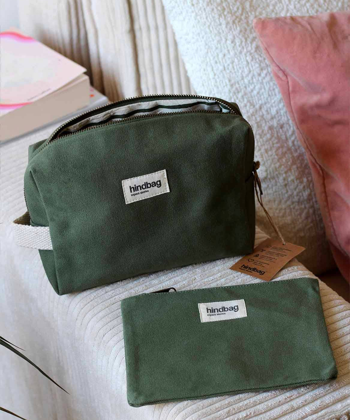 Hindbag - LEON Kulturbeutel/Kosmetiktasche Olivgrün - ROSA ECK - Olive, ,