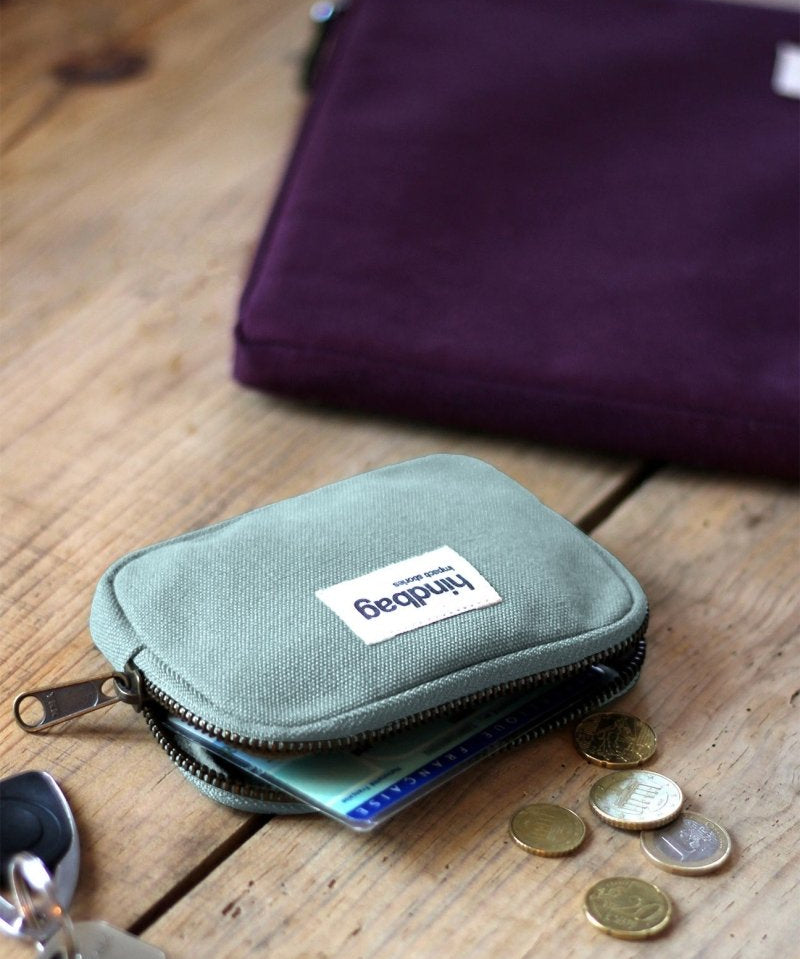 Hindbag - LILI Geldbeutel Salbeigrün - ROSA ECK - Sauge, ,