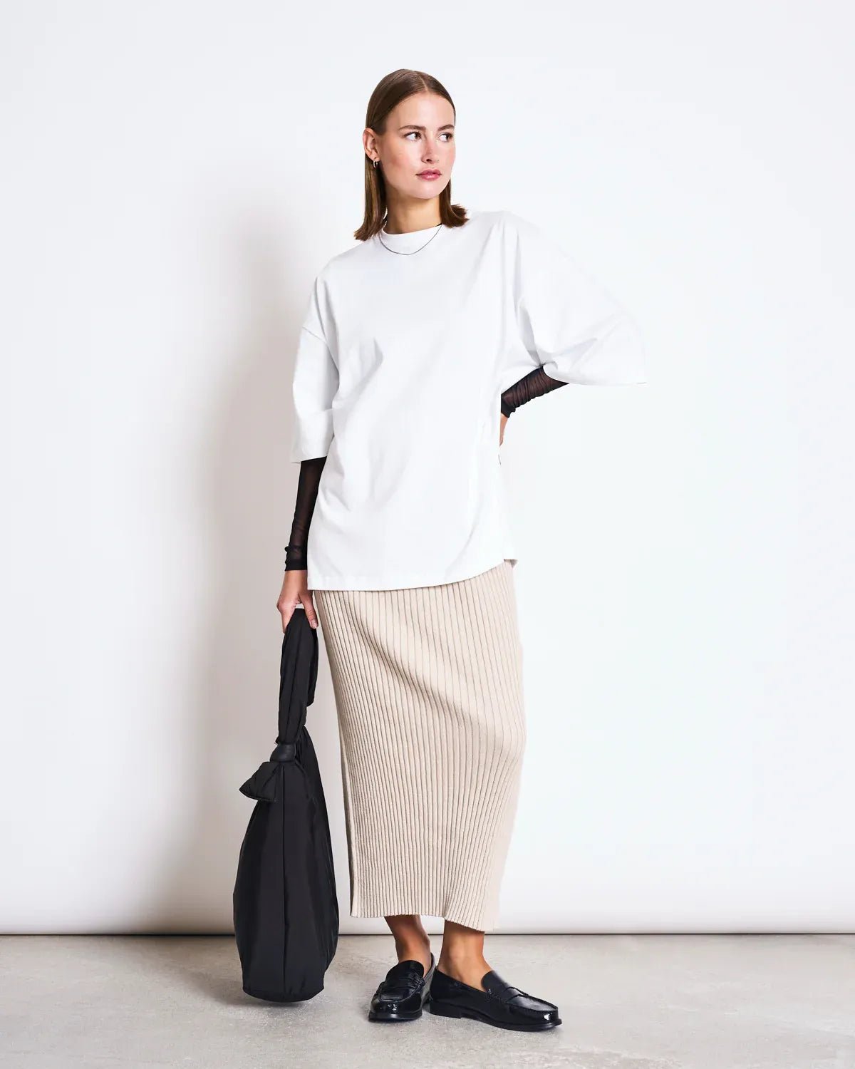 JAN ’N JUNE - EBBA Midi - Strickrock • Ivory - ROSA ECK