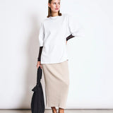 JAN ’N JUNE - EBBA Midi - Strickrock • Ivory - ROSA ECK