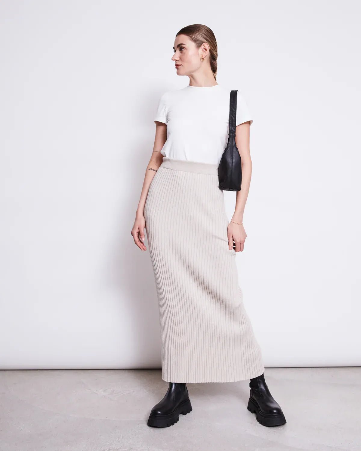 JAN ’N JUNE - EBBA Midi - Strickrock • Ivory - ROSA ECK
