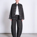FAYA Barrel Jeans • Dark Leo Print