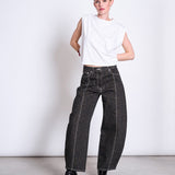 FAYA Barrel Jeans • Dark Leo Print