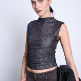 LAGUNA Mesh-Top • Dark Leo Print