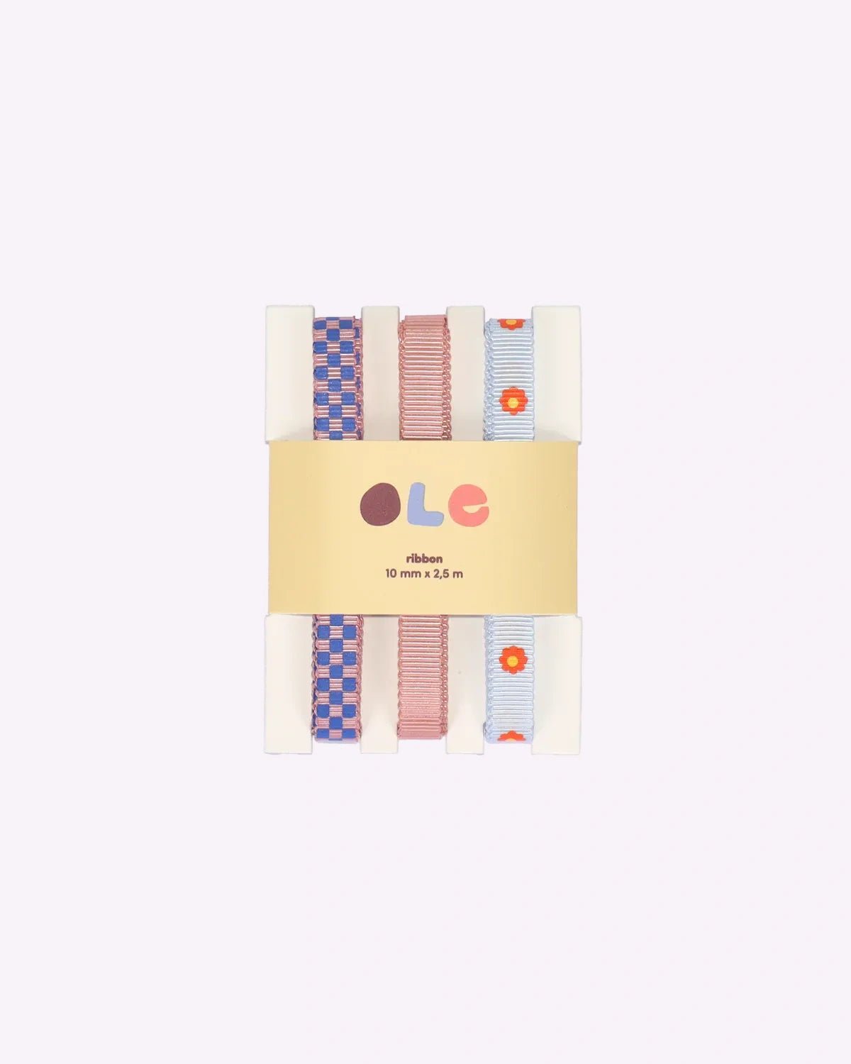 Kado Design - Geschenkband - Set • checkerboard · plain · flower - Geschenkverpackung - ROSA ECK