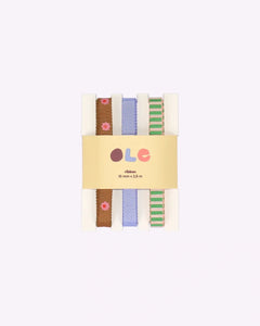 Kado Design - Geschenkband - Set • flower · plain · stripe - Geschenkverpackung - ROSA ECK
