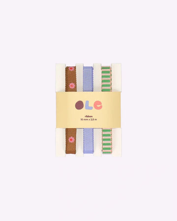 Kado Design - Geschenkband - Set • flower · plain · stripe - Geschenkverpackung - ROSA ECK