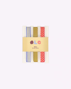 Kado Design - Geschenkband - Set • stripe · plain · checkerboard - Geschenkverpackung - ROSA ECK