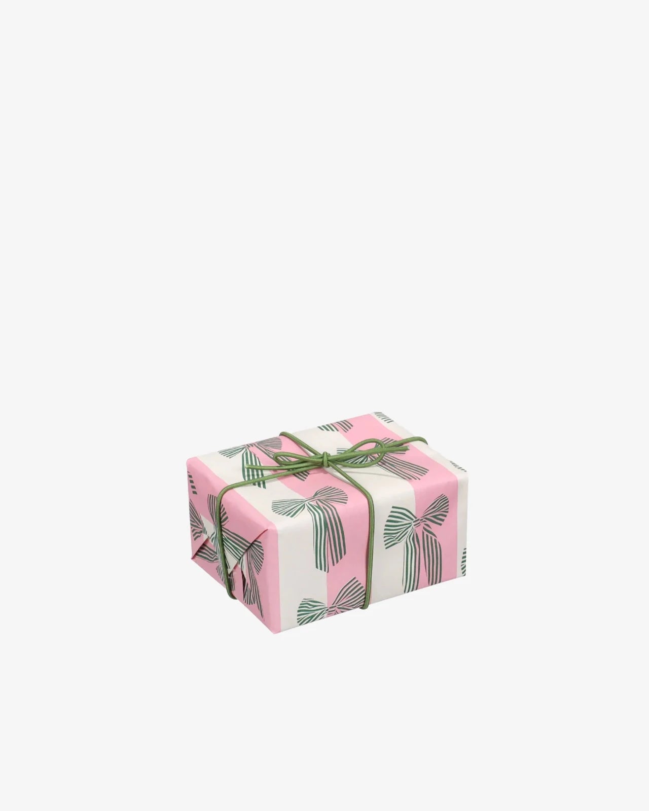 Kado Design - Geschenkpapier-Rolle • Grün Schleifen/Streifen - ROSA ECK